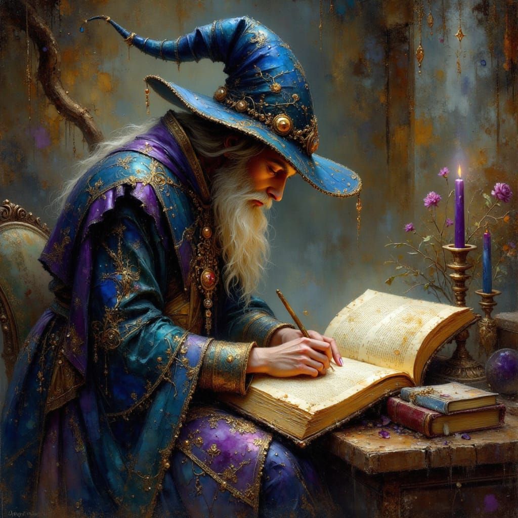 Apprentice in Library, Ornate Fantasy Concept Art