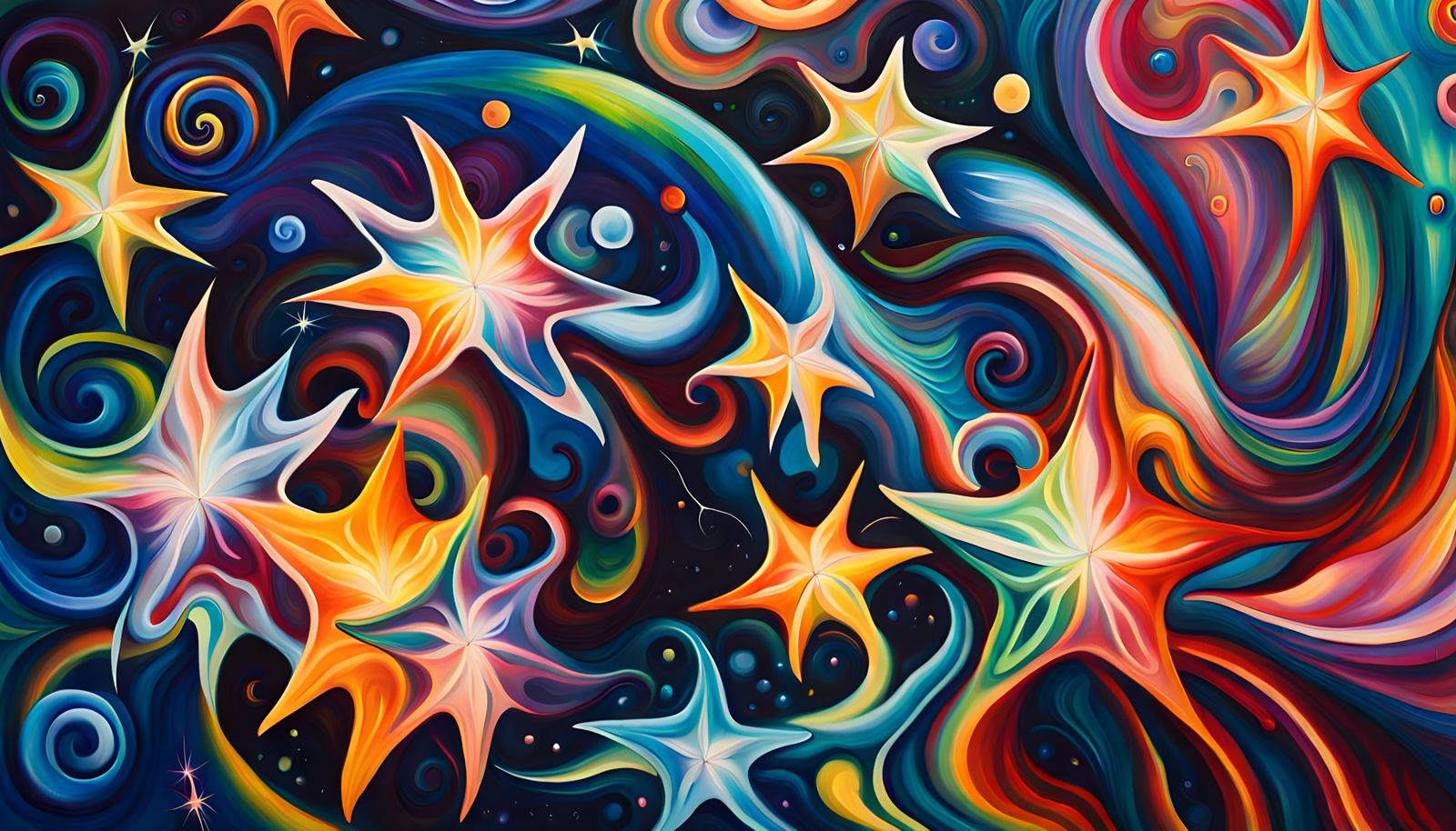 Luminous Star Cluster Formation as Abstract Oil Painting