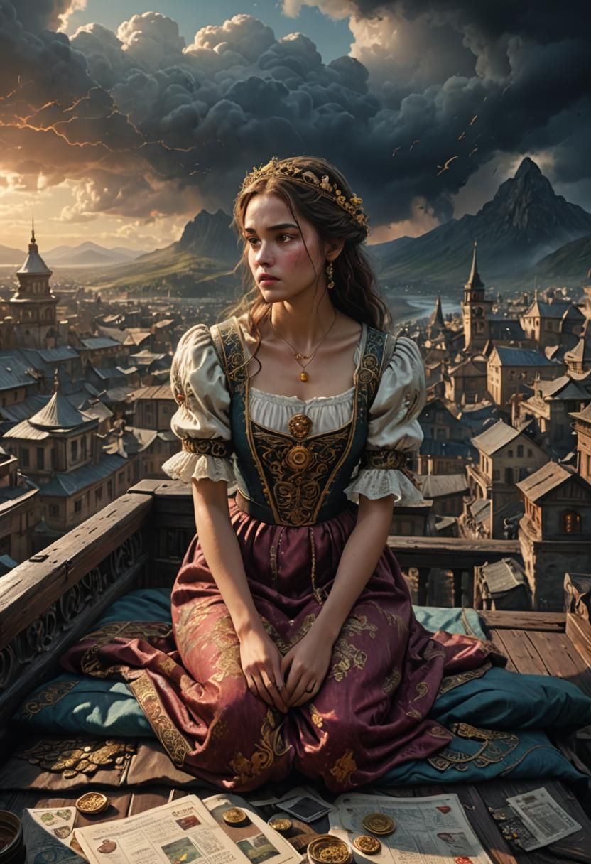 Cinematic Girl with Rails Digital Matte Painting