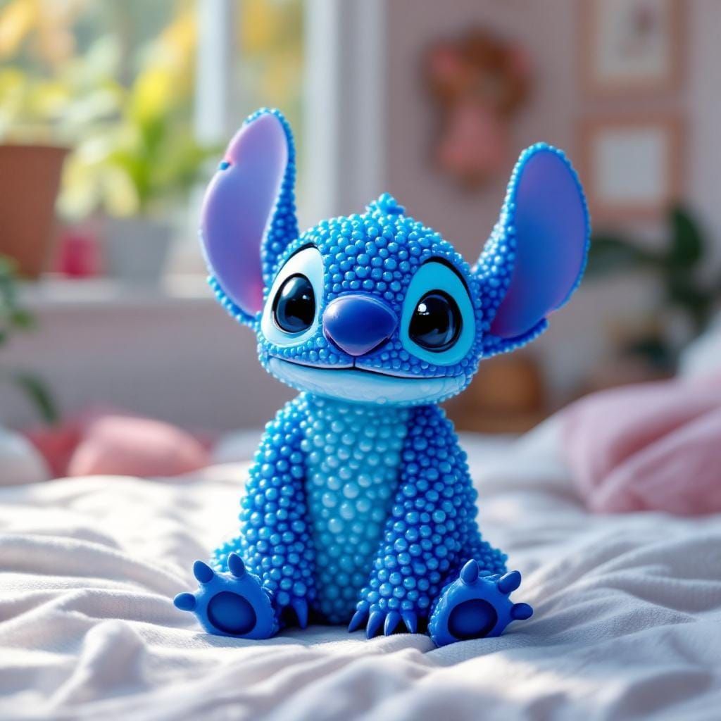 Disney's Stitch Covered in Blue Beads