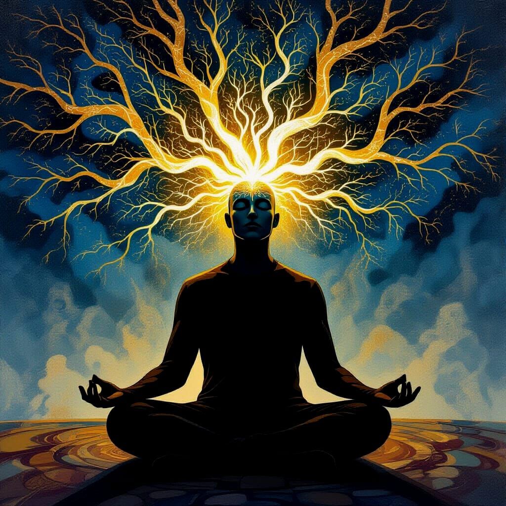 Mind Rewiring Meditation: Visionary Art Illustration