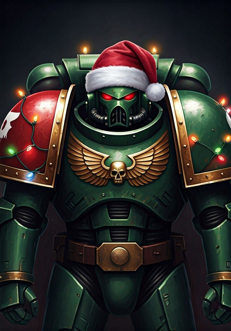 Space Marine in Christmas Power Armor