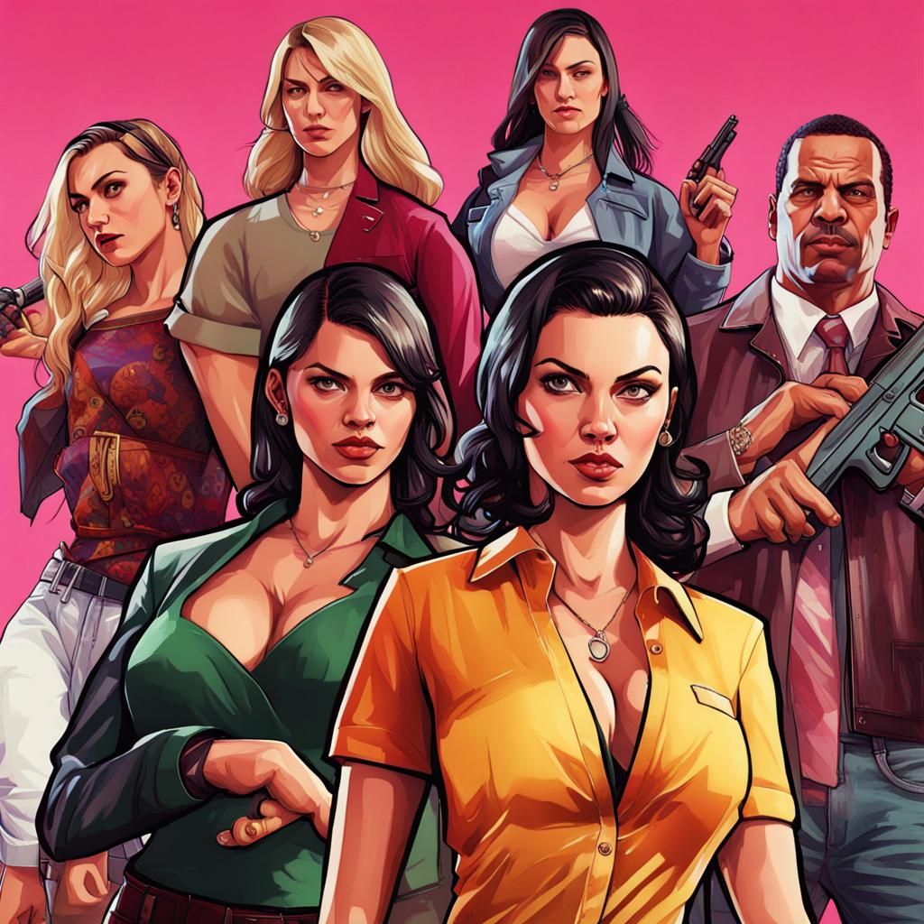 GTA VI game poster with women