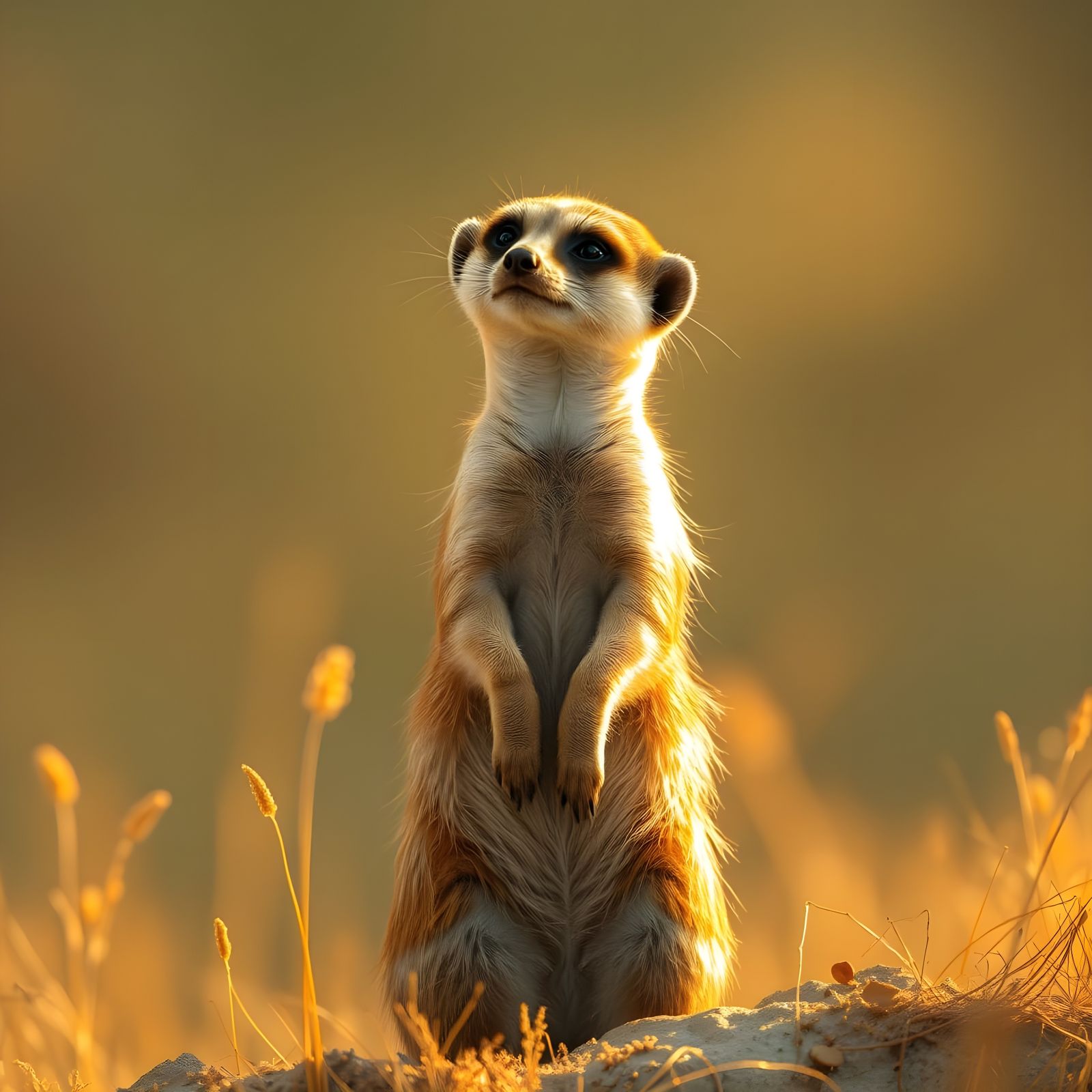 A Bold and Peaceful Meerkat