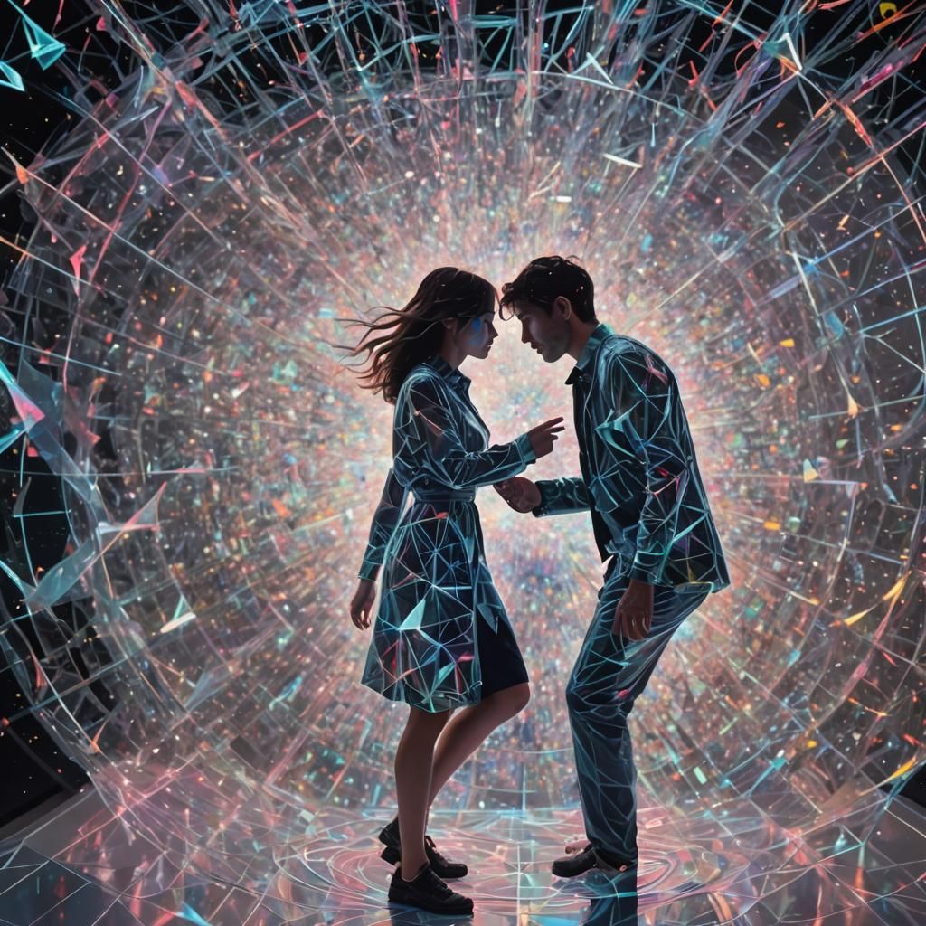 Holographic Couple's Love Projected into Space