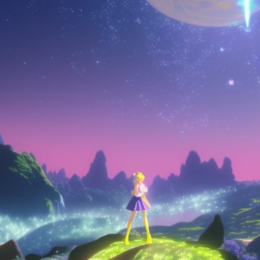 Sailor Moon Crystal Sea Waterfall Scene