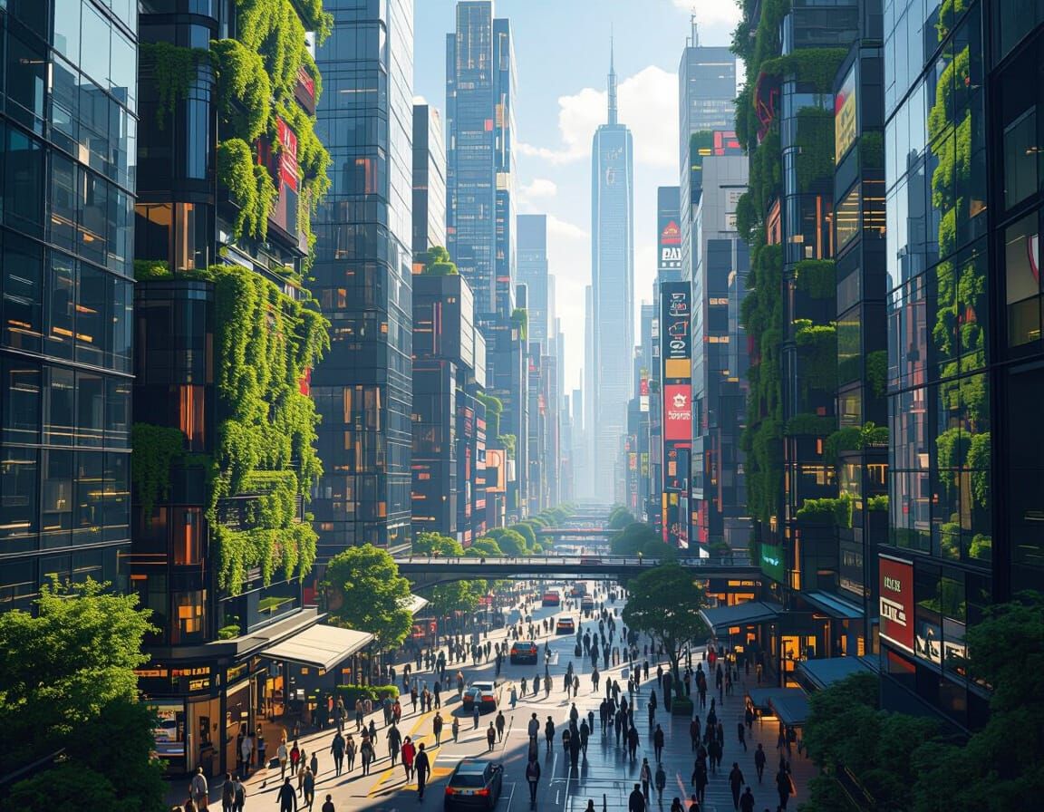 Futuristic New York Cityscape in Photorealistic Style