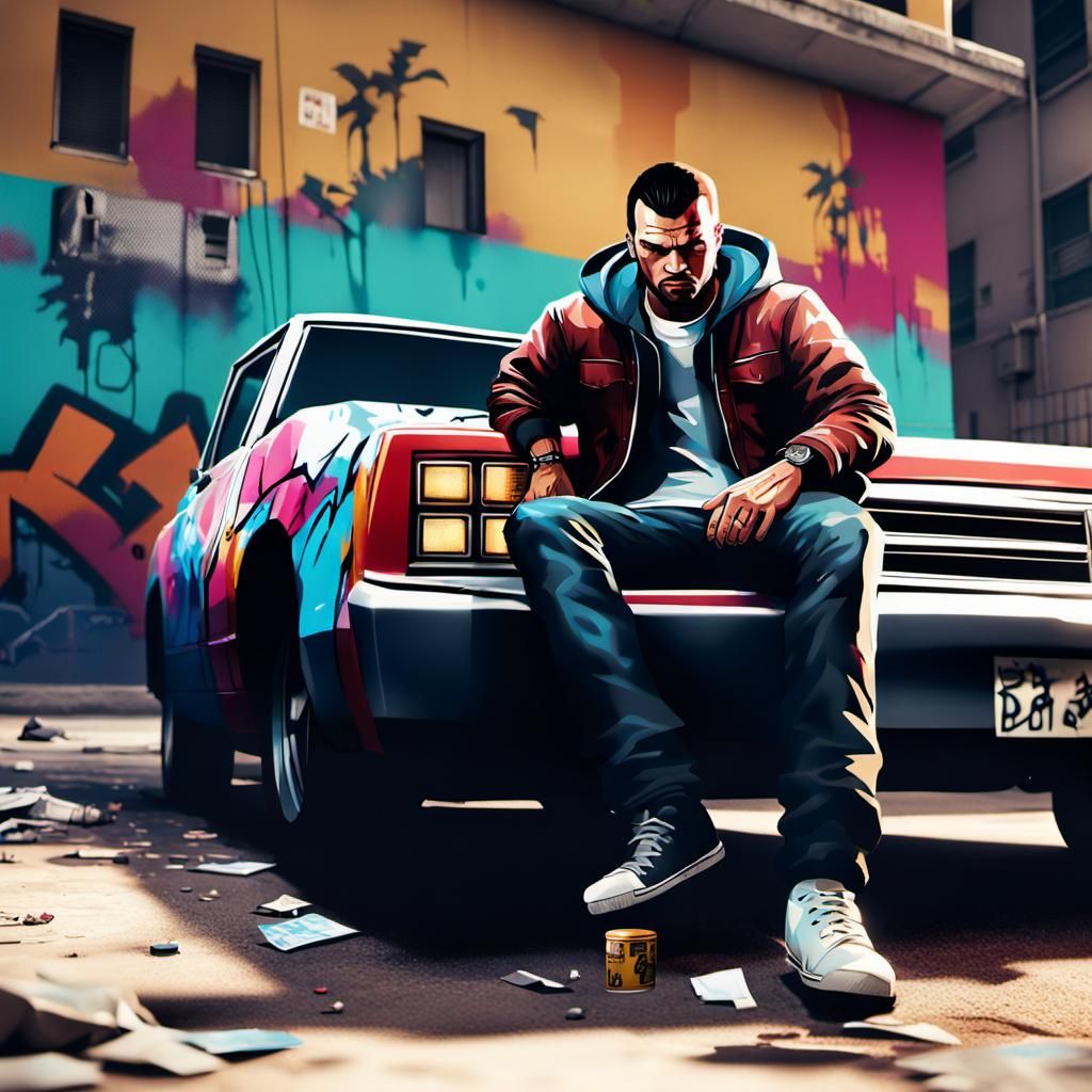 Tommy Vercetti Graffiti Art in Studio Trigger Style