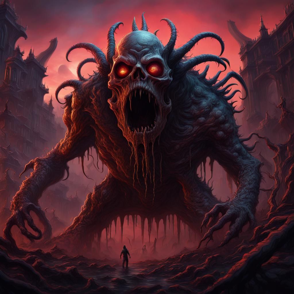 Horror Creature Heavy Metal Album Cover