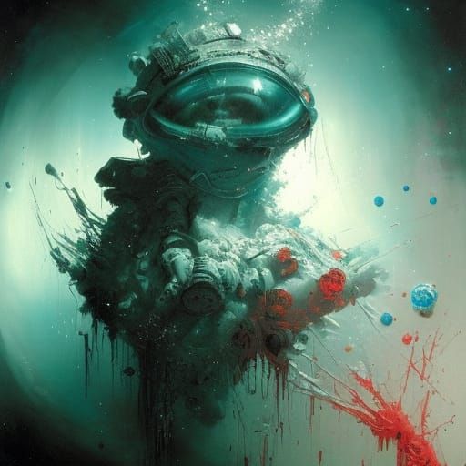 Colorful Outer Space Graffiti Art in Street Style