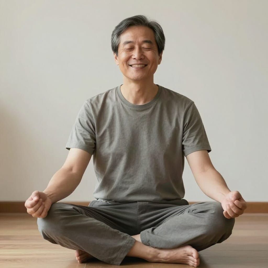 Man Meditating, Achieving Inner Peace and Freedom