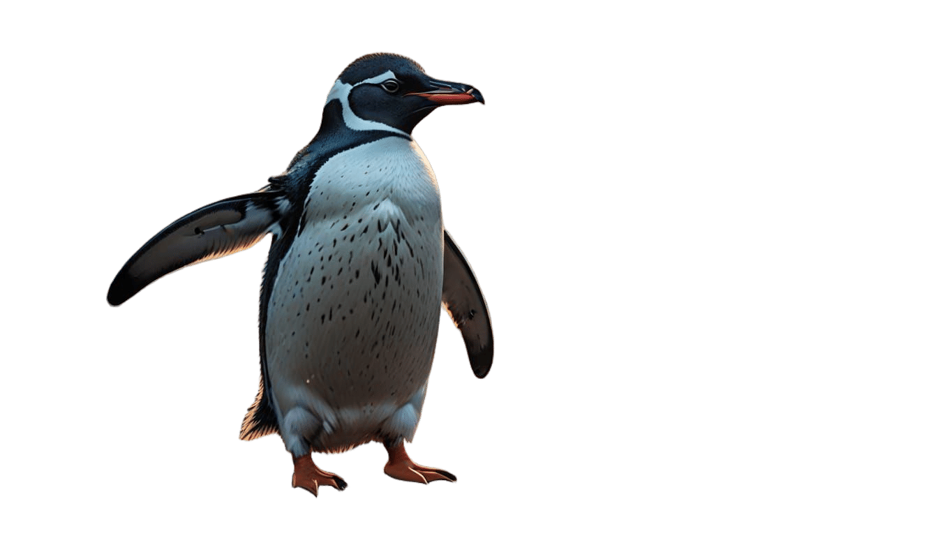 Vibrant Hyperrealistic Penguin Portrait in Splash Art Style
