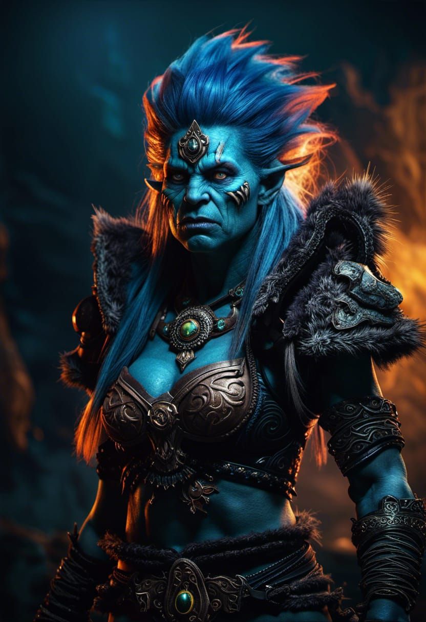 Fantasy Warlock Troll Woman: Epic Cinematography