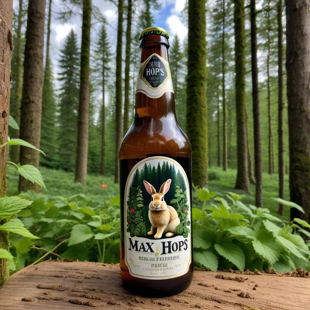 Close-up Photograph of Max Hops Beer Bottle