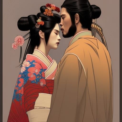 Samurai and Geisha couple