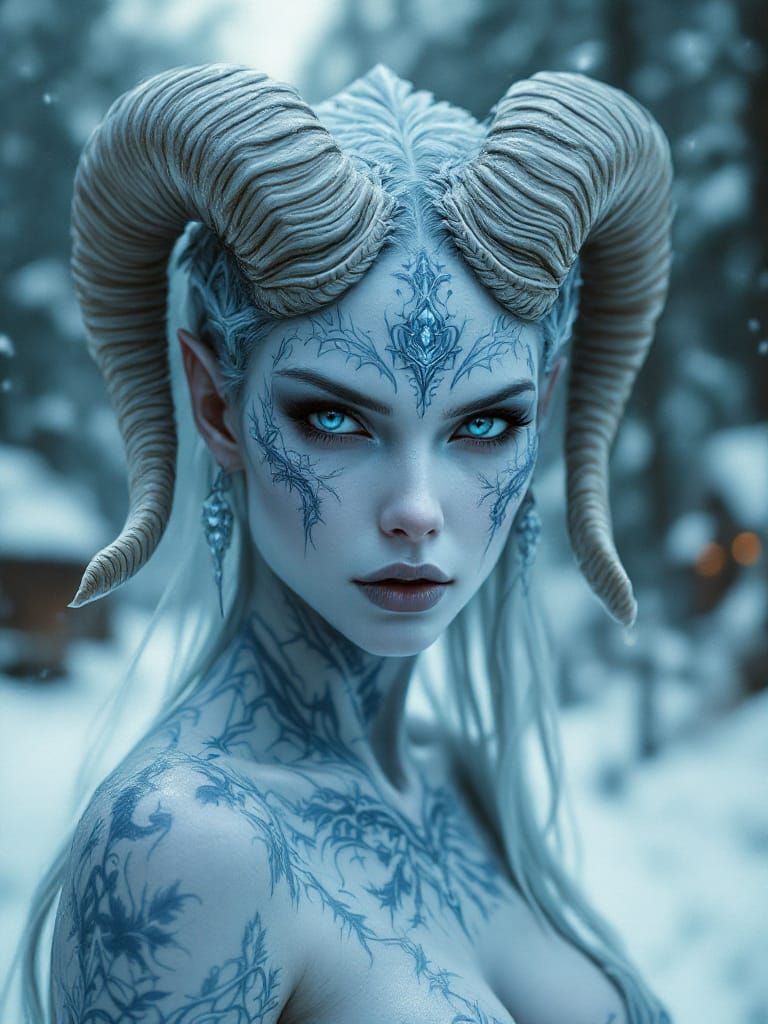 Frost Queen Portrait in Ethereal Fantasy Style