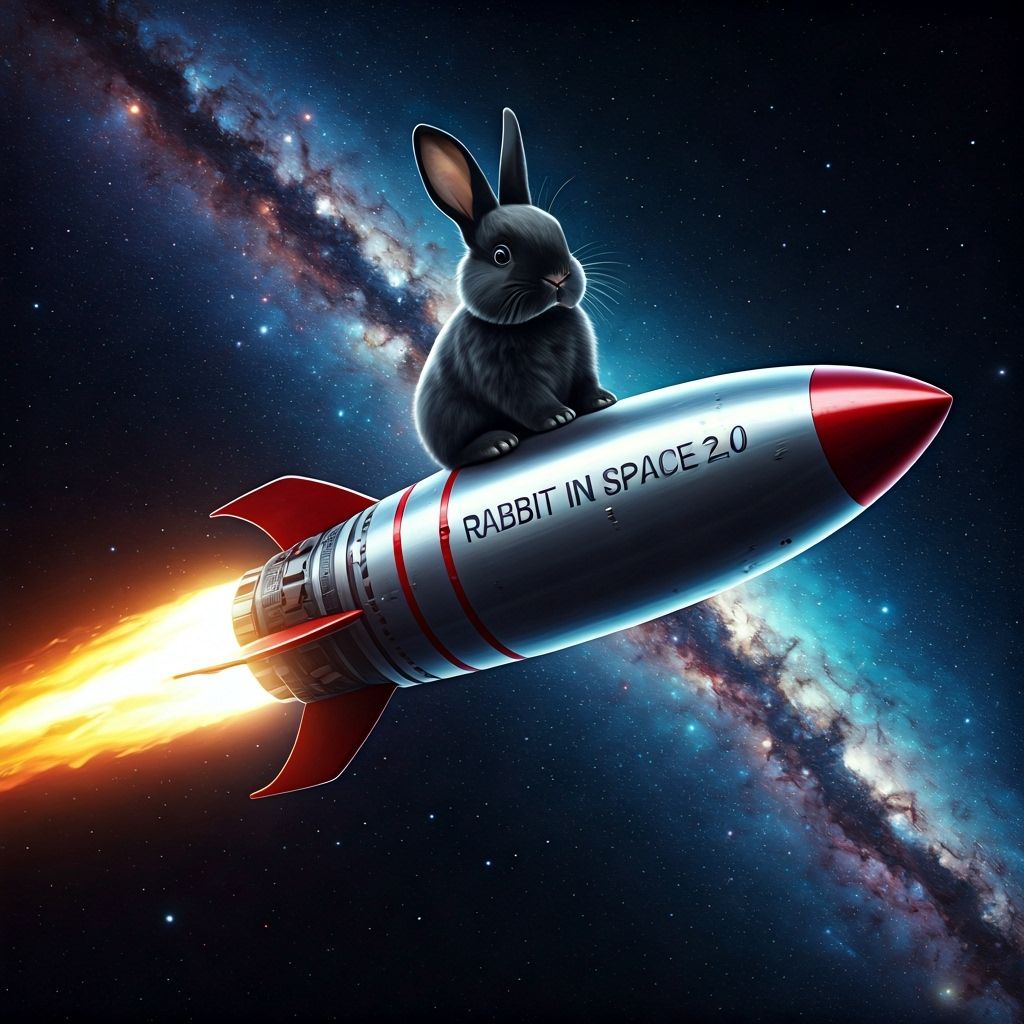 Bunny Pilot Soars Through Galaxy in Spaceship