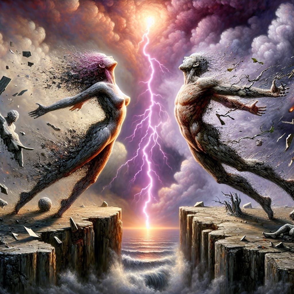 Emotional Turmoil - A Symbolic Implosion in Digital Art