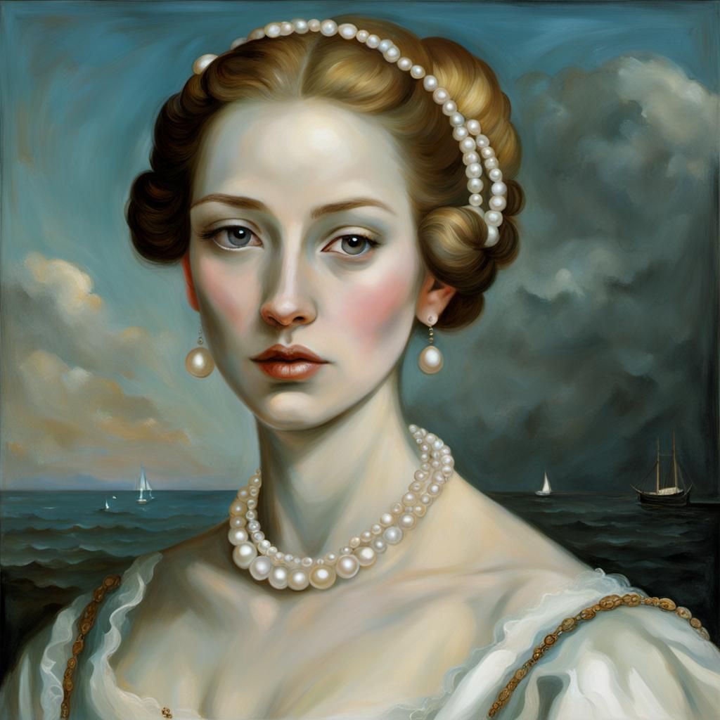 AI Image of a Girl with a Pearl
