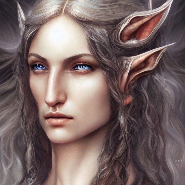 Elven Goddess Portrait in Detailed Digital Painting Style