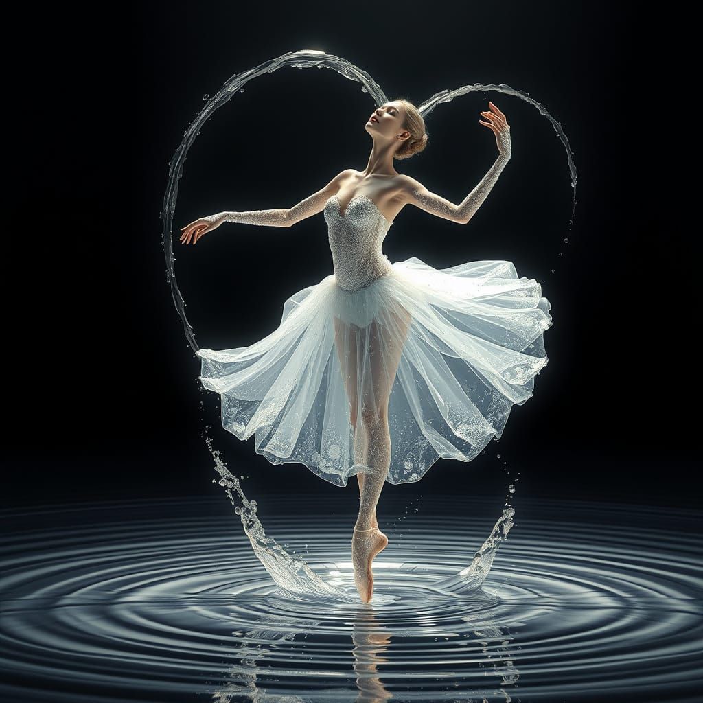 Crystal Clear Water Ballerina in Elegant En Pointe Pose