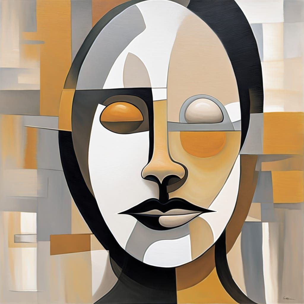 Abstract Portrait of Identity and Emotion in Neutral Tones