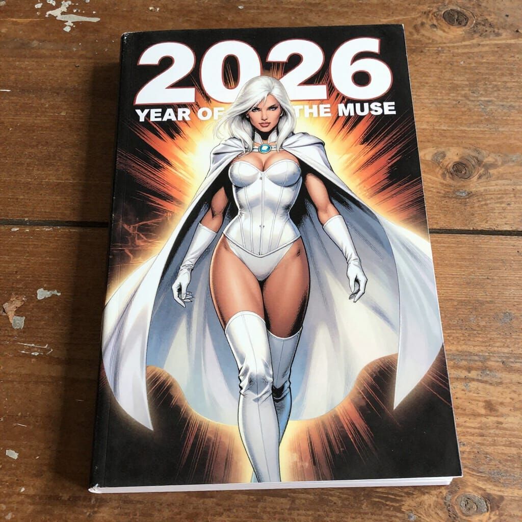 Emma Frost Comic Book Art on "2026 YEAR OF THE MUSE" Book