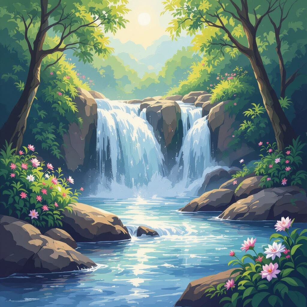 Bunga anggerik purple dan putih di tepi Kawasan air terjun d...