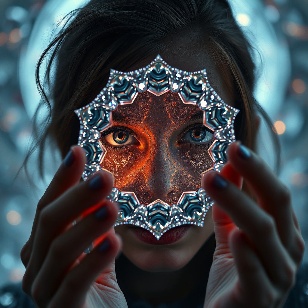Shimmering Kaleidoscope Reflection in Hyperrealistic HDR Det...