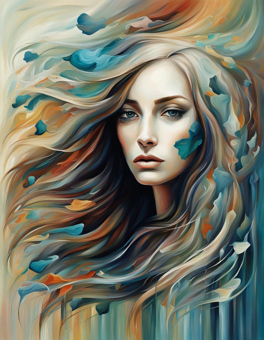 Abstract Surreal Portrait of a Beautiful Woman
