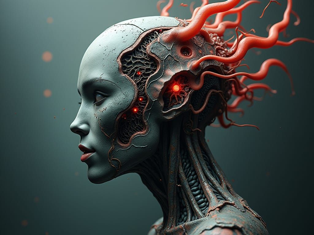 Surreal Biomechanical Art in Dreamlike Style