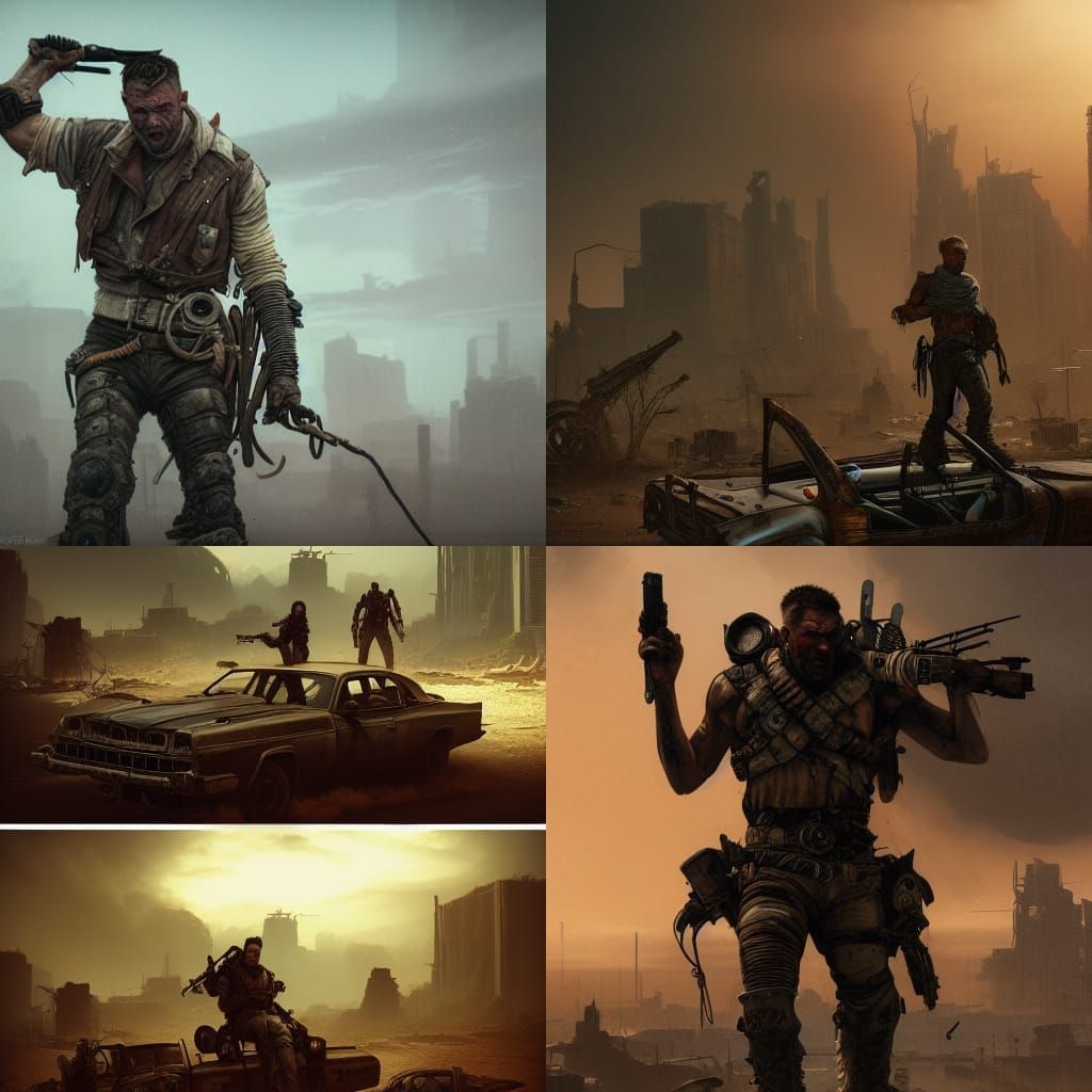 Post-Apocalyptic Survivor in Wasteland, Digital Art