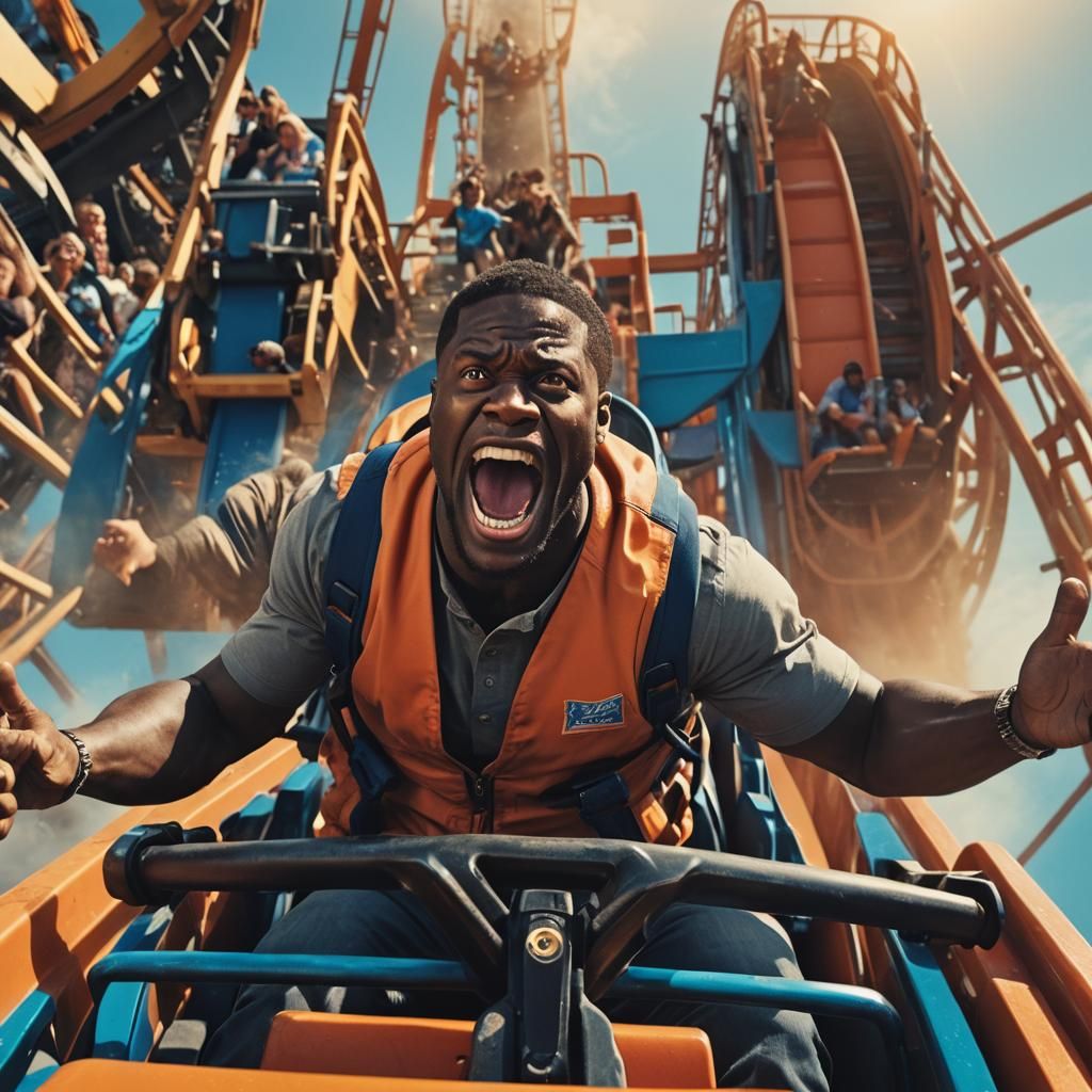Kevin Hart Screaming on a Roller Coaster