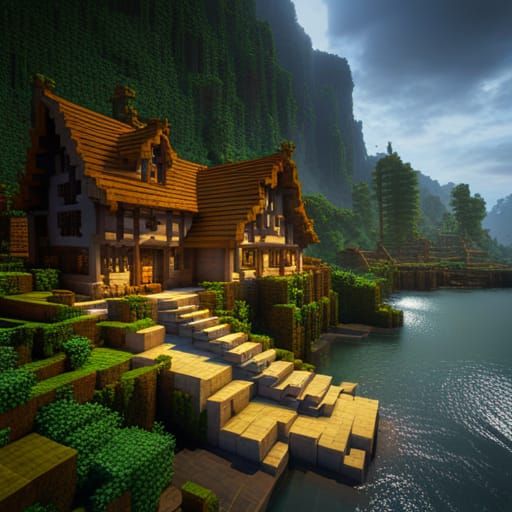 Detailed Minecraft Matte Painting in 8K