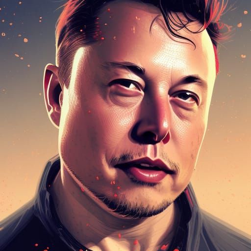 Elon Musk Portrait in Hyperdetailed Art Style