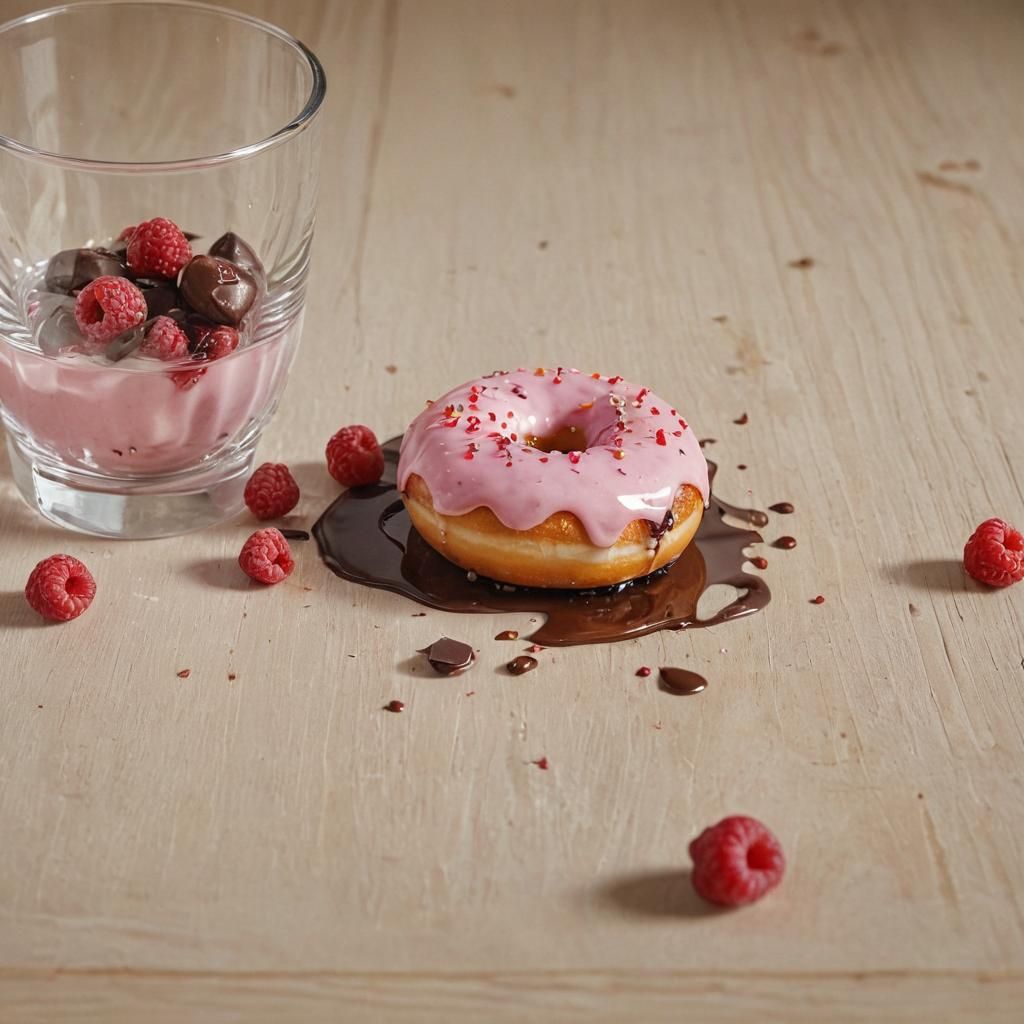 Hyper-Realistic Donut Still Life in Oil Painting Style