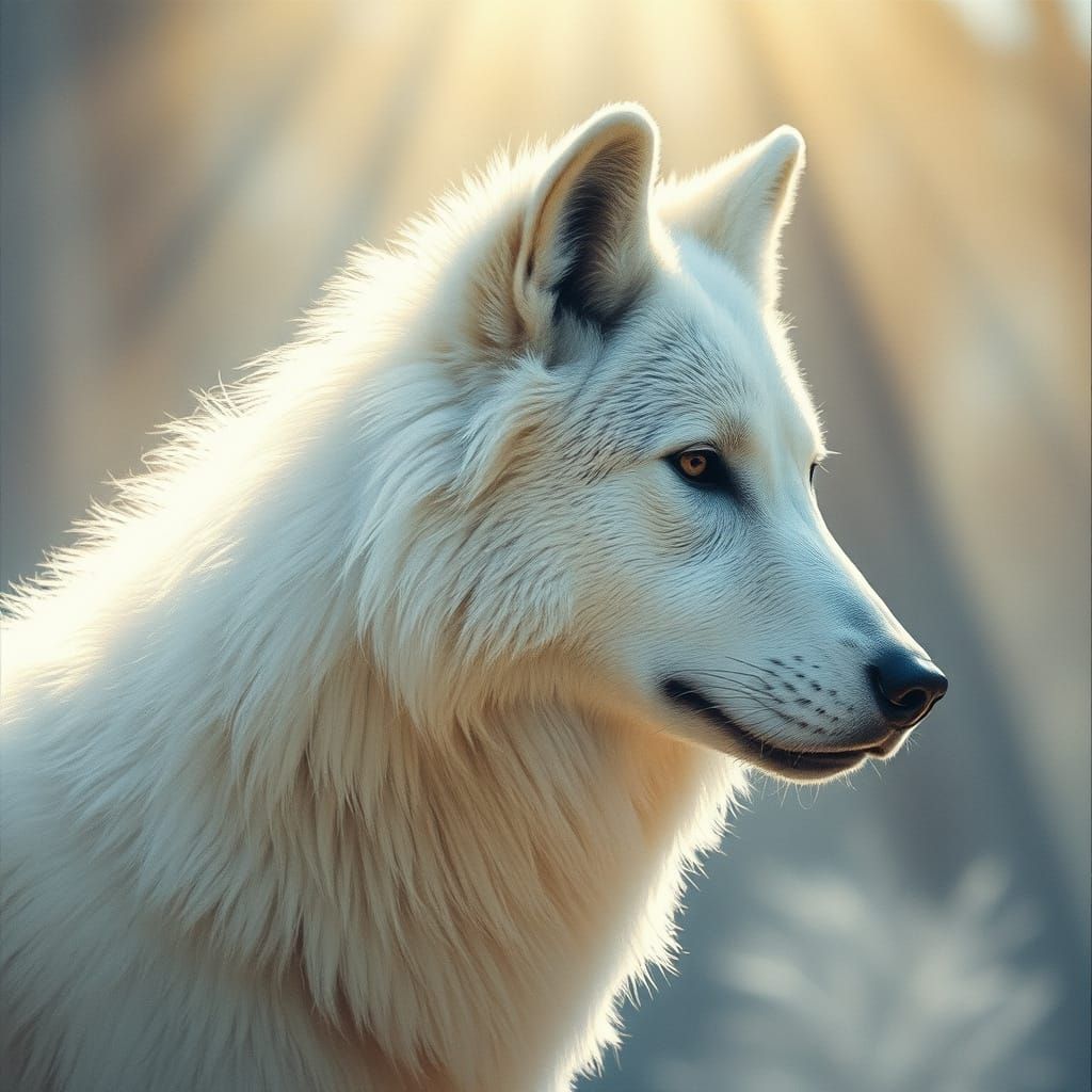 Ethereal White Wolf Cinematic Masterpiece