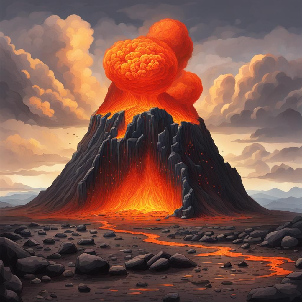 Volcanic Cell Illustration