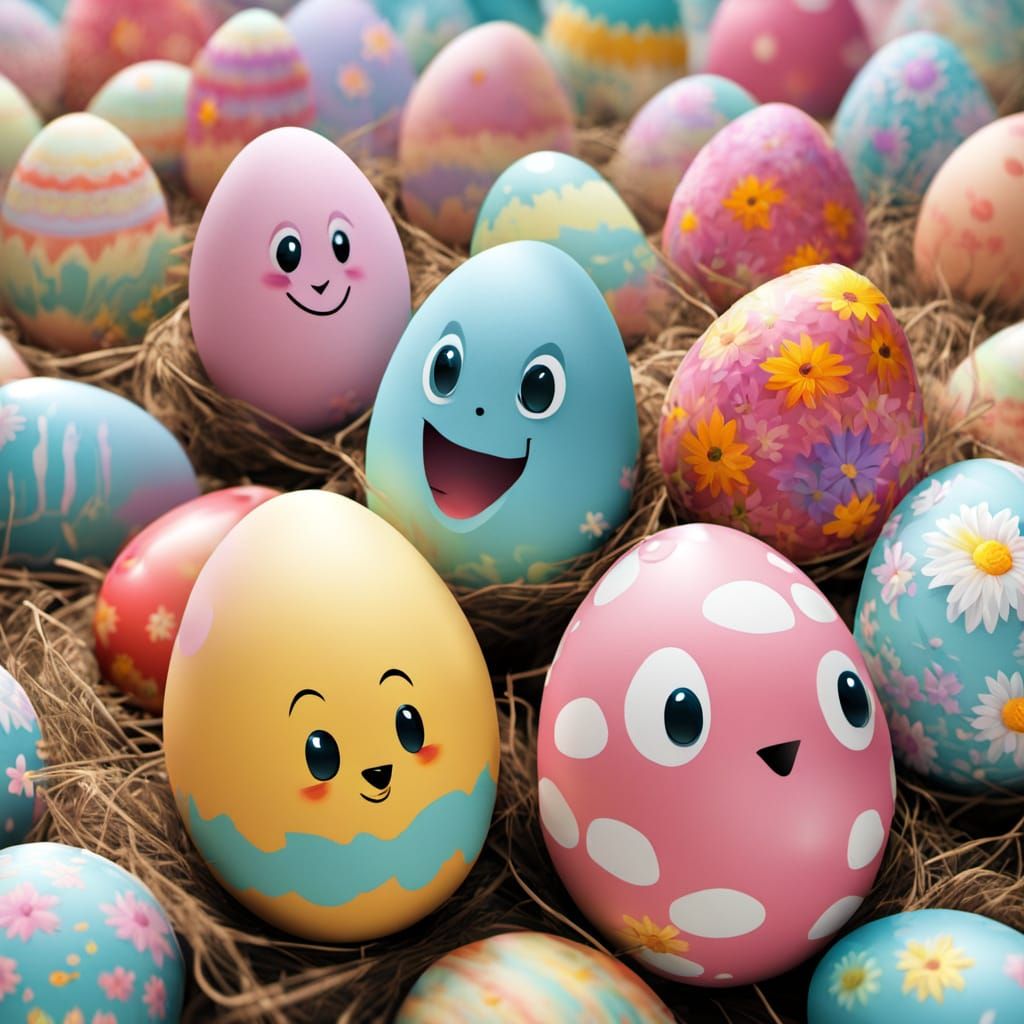 Easter Egg Meme in Vibrant Abstract Art