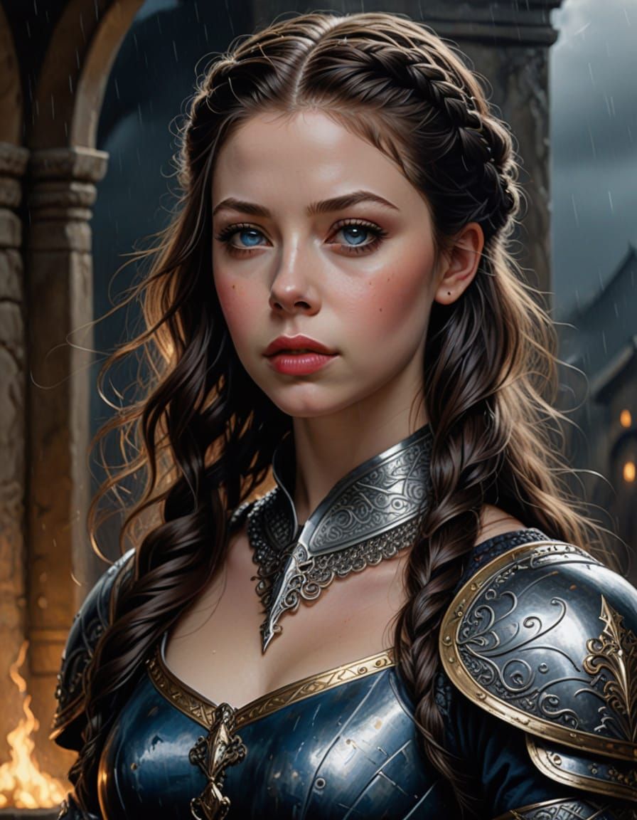 Michelle T. as a Medieval Knight in Stormy Nightlight