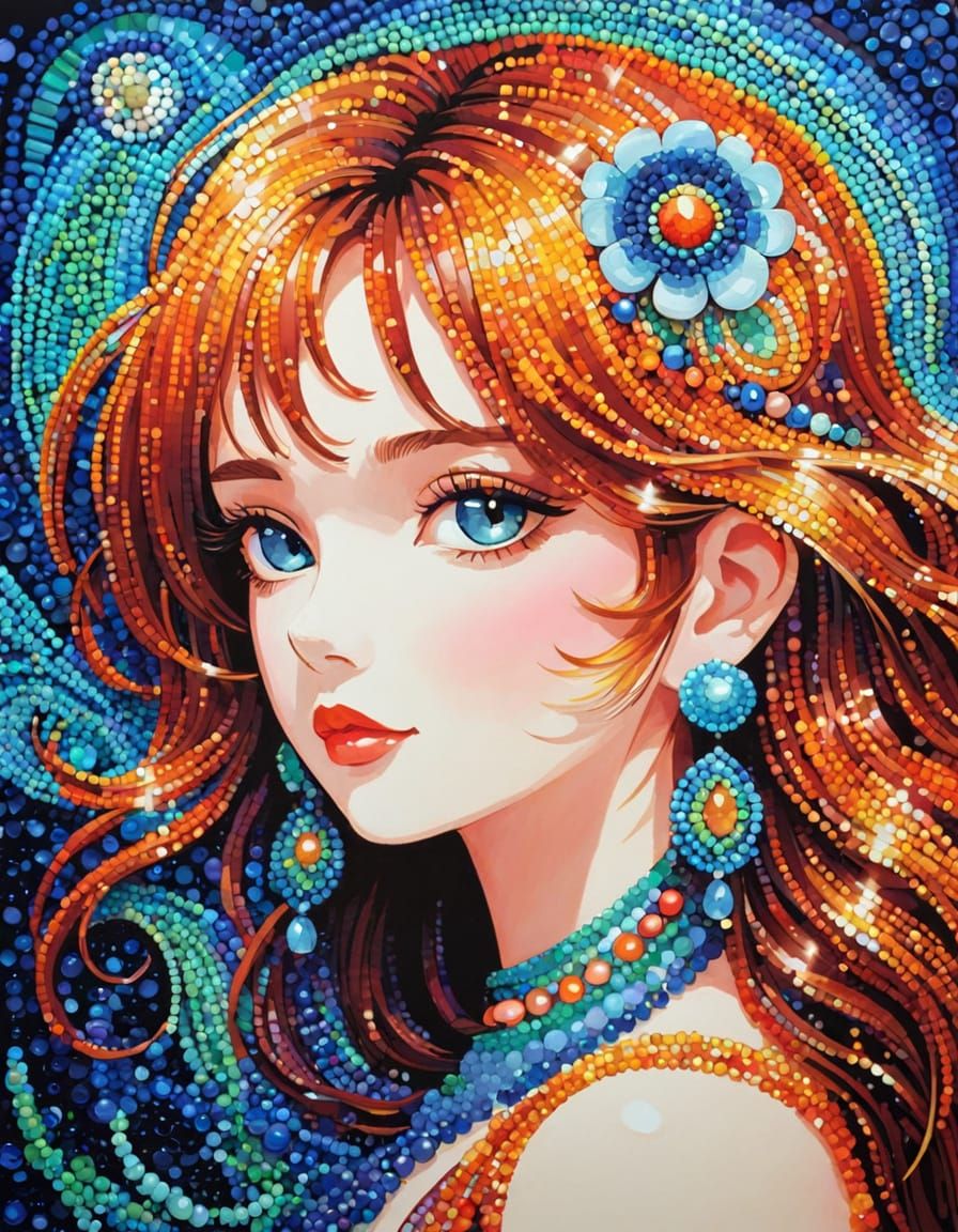 beads, bead mosaic, perler beads