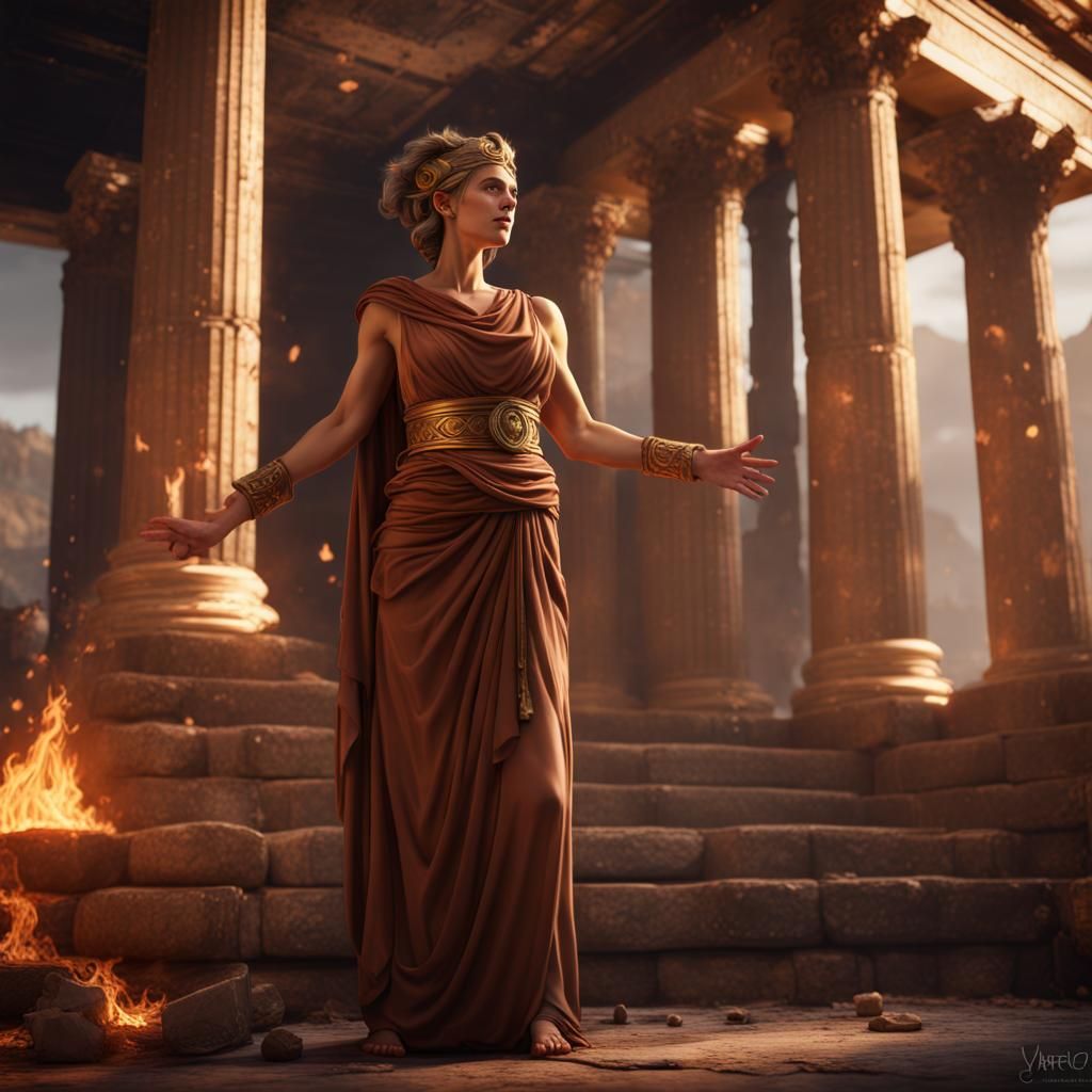 Demeter at the Hearth: A Matte Painting