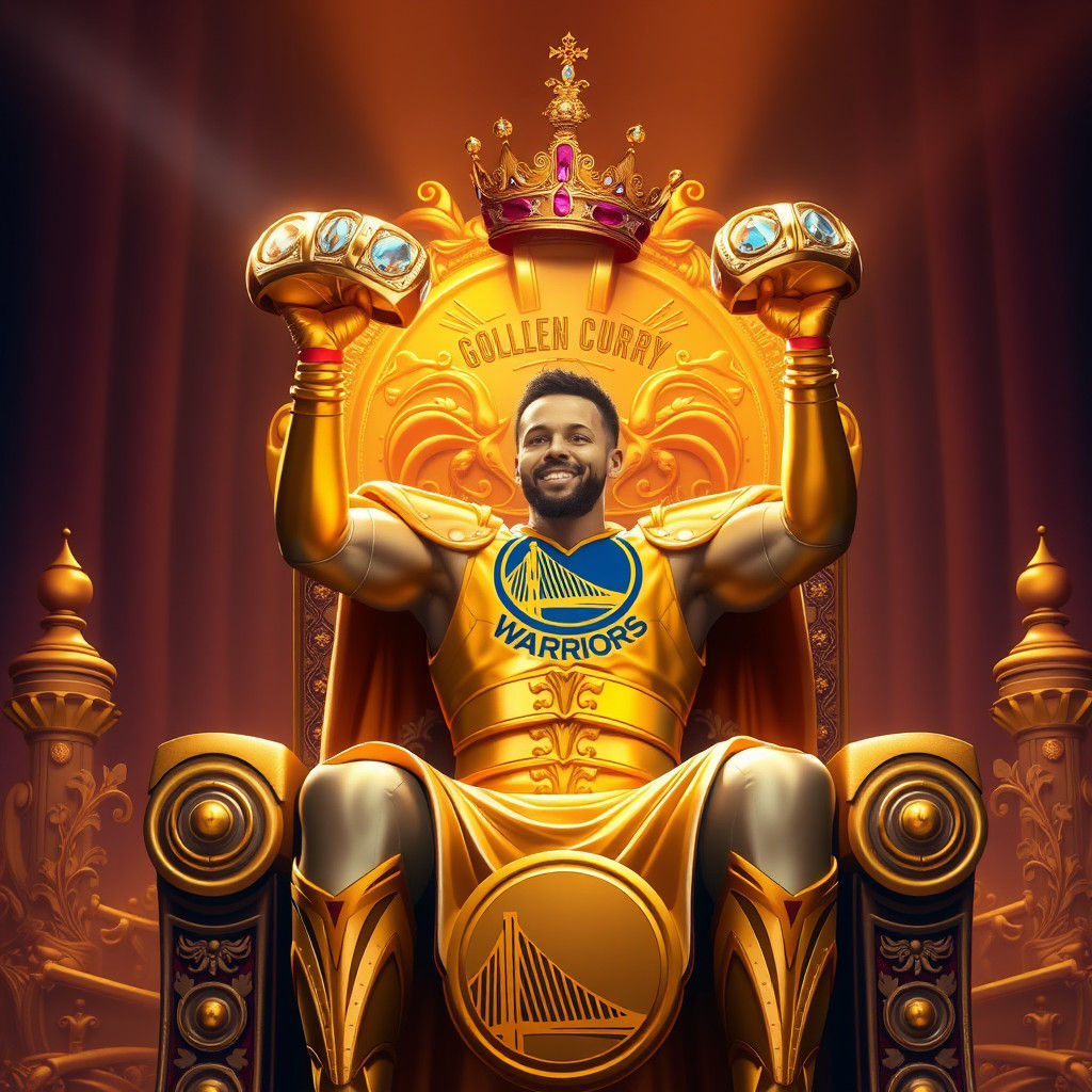 Stephen Curry Ascends Throne in Regal Concept Art