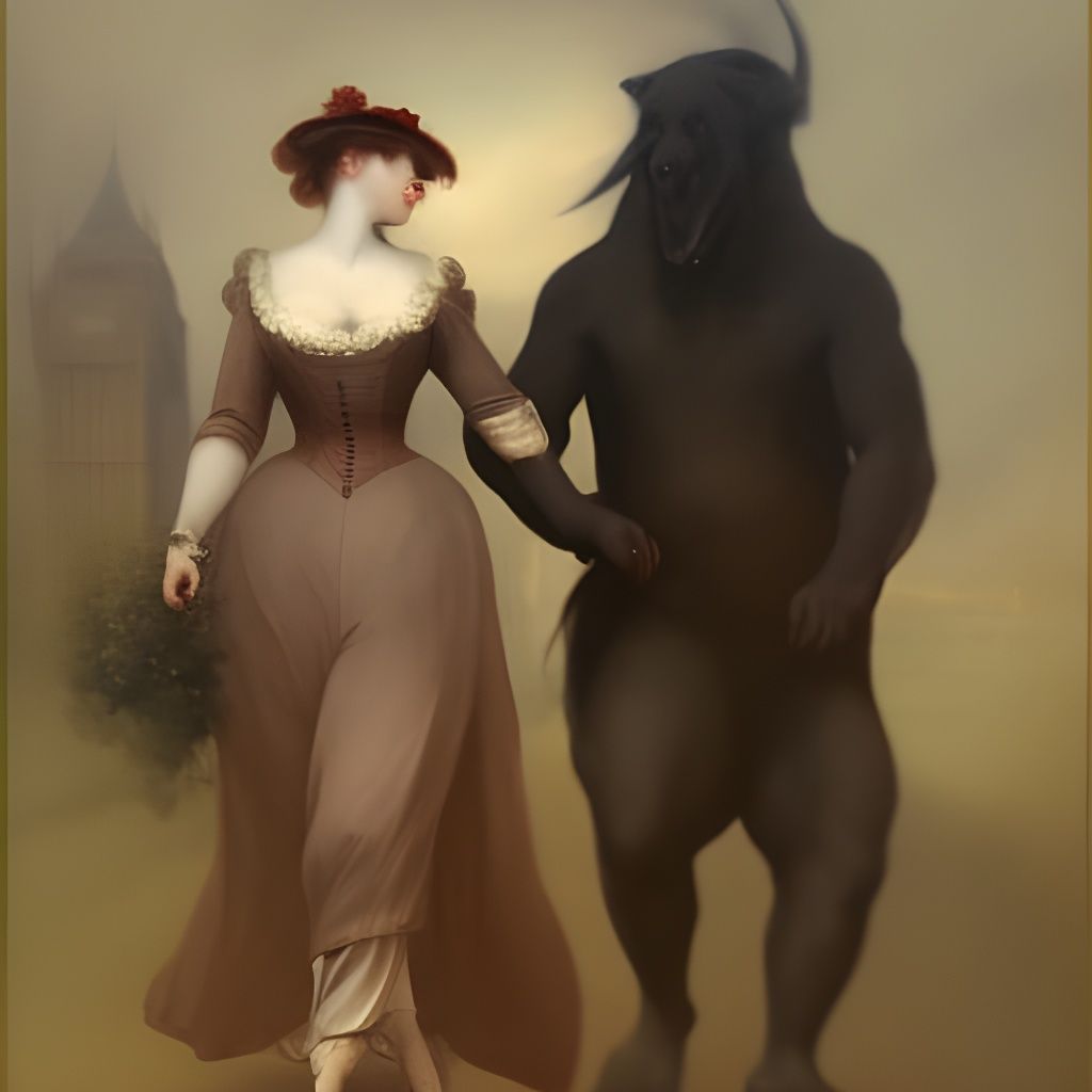 Fantastical Rose Garden Scene in 1880s London