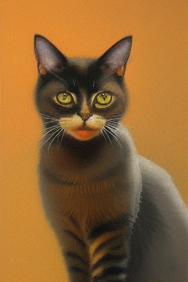 Cat Portrait Oil Painting