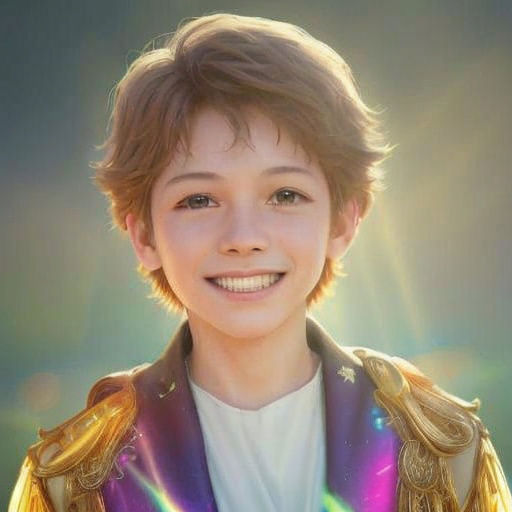 Cheerful Child Portrait with Bioluminescent Aura