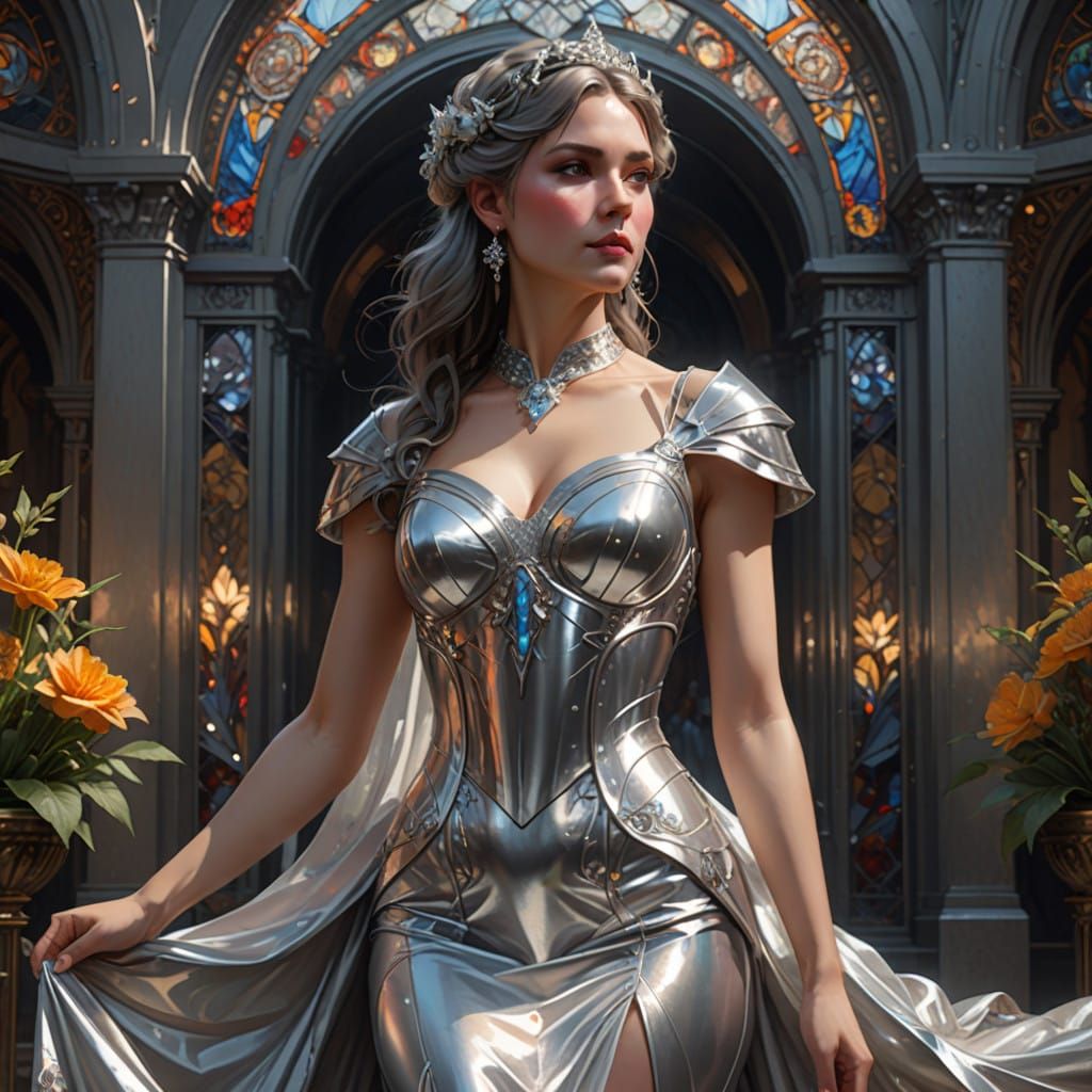 Cyberpunk Goddess in Triadic Hues