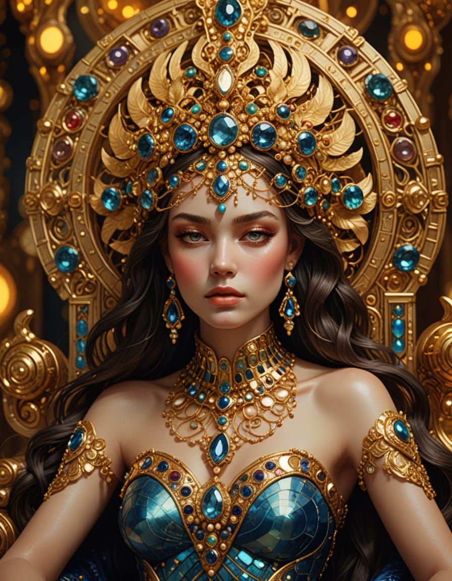 Golden Goddess in Majestic Opulence