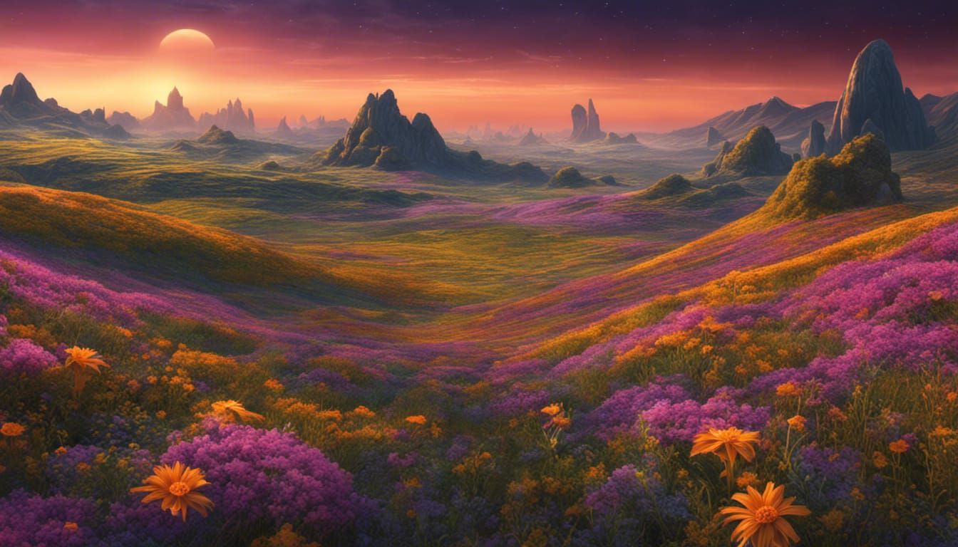 Alien World: Flowering Fields in Science Fiction Concept Art
