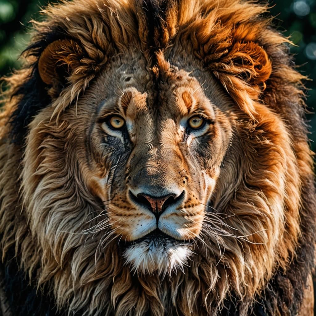 Majestic Lion in Hyperrealistic Style